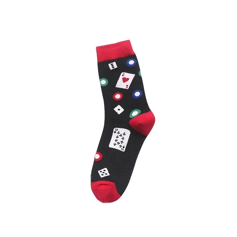 

Socks Women Poker Woman Sock Cotton Happy Colorful Standard High Sox High Quality Ladies Spring Autumn Trendy Lady Calcetines