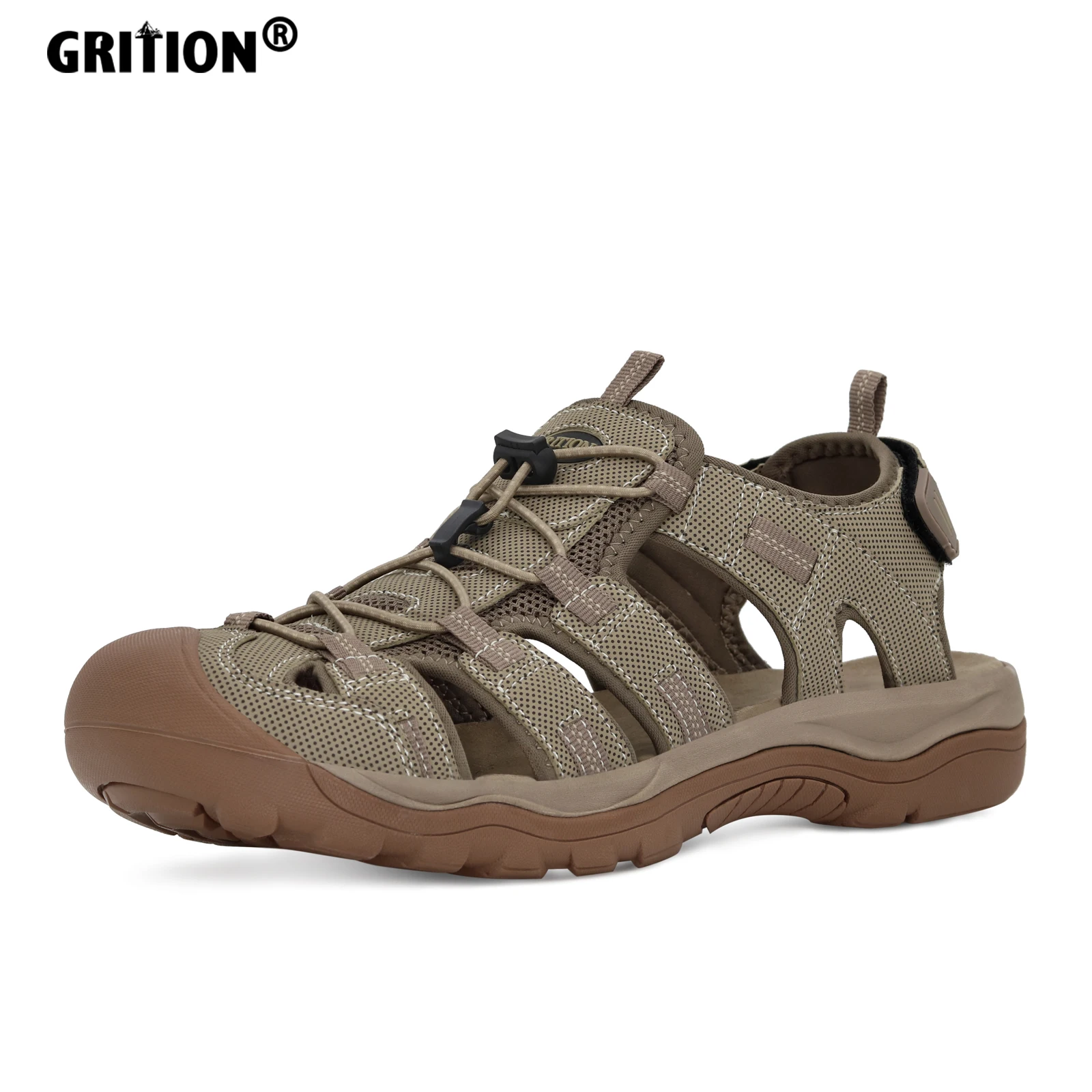 GRITION Men Sandals With High Quality Well Made Beach Seaside Original Design Wearable Balance Brand Closed Toe Shoes 2022 New