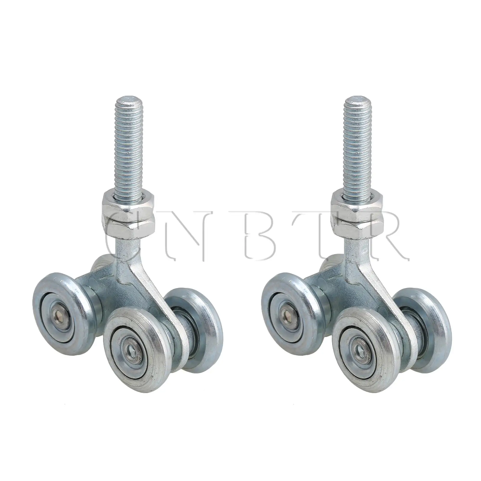 

2pcs Sliding Roller Hanging Door Rail Trolley Double Wheel H4-3 Silver