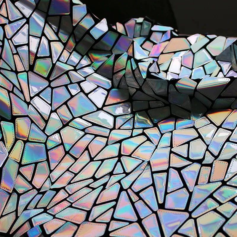 1 ярд красочные Лазерные Блестки полиэстер бархатная ткань геометрические