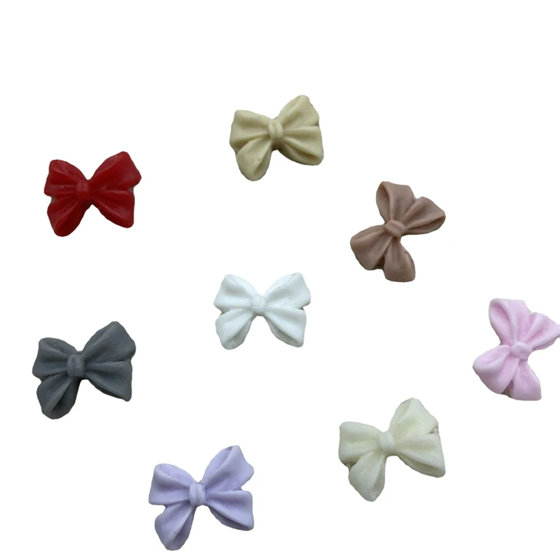 100 шт. украшения для дизайна ногтей из смолы Bowknot 3D Красочные банта очаровательные