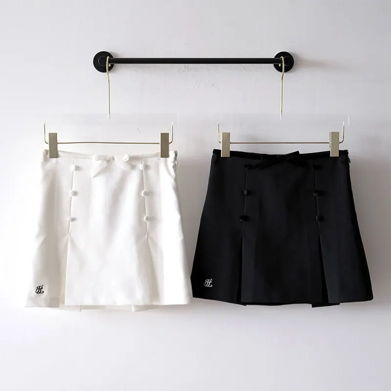 

Spring and Summer Golf Skirt High-end Quality Pearl Decor Skirt High Waist Slim Thin A Type Skirt