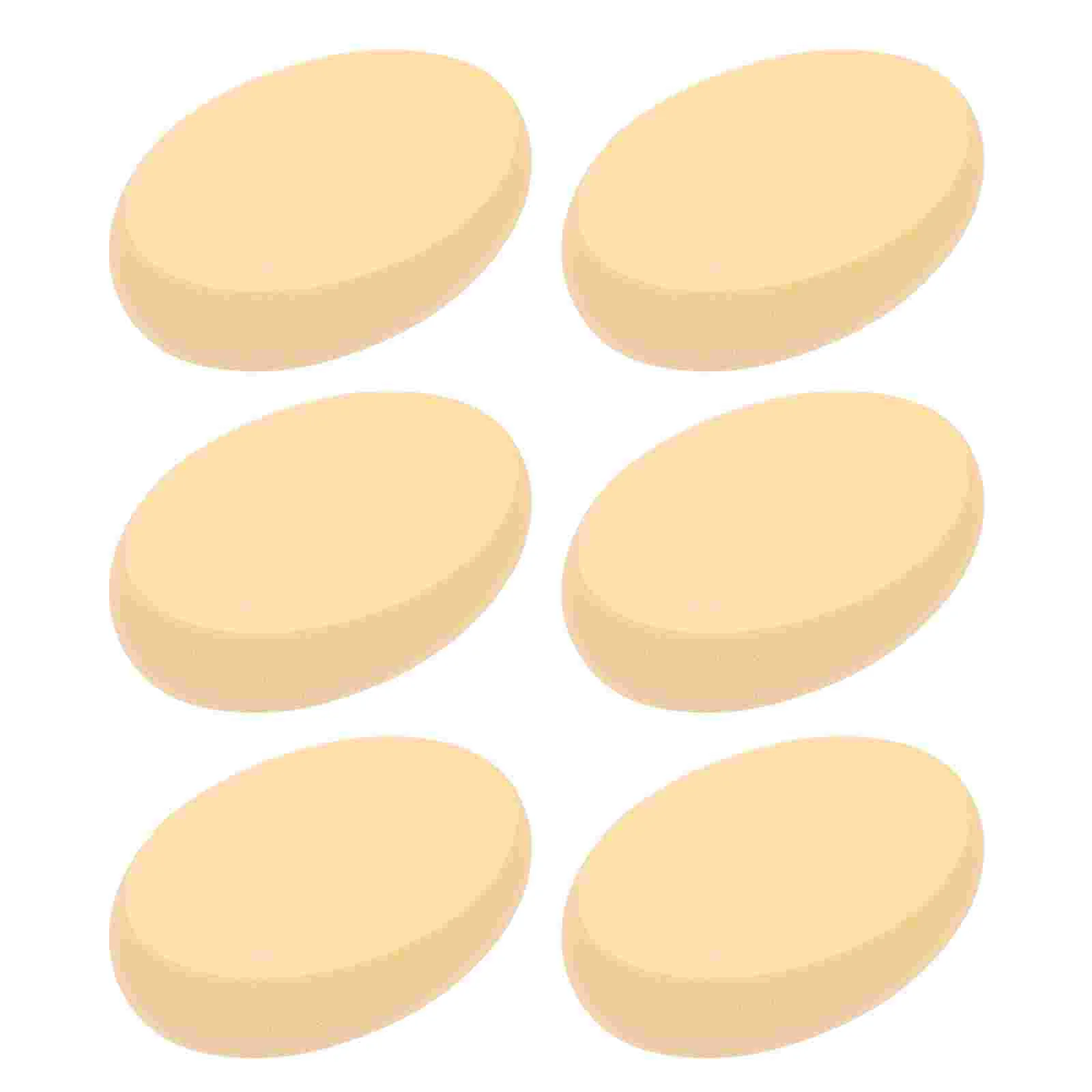 

6pcs Wet and Dry Use Dual Use Portable Oval Reusable Cosmetic Sponges Primer Sponges Face Powder Puff
