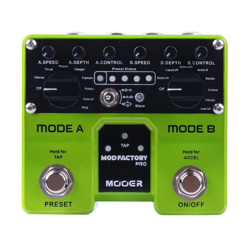 

MOOER Mod Factory Pro Modulation Guitar Pedal 16 Modulation Effects 4 User Presets Tap Tempo Functionality Effect Pedal