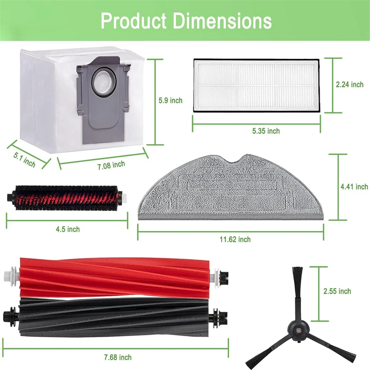 Для Roborock S8 + Pro Ultra робот-пылесос Основная боковая щетка HEPA-фильтры Швабра Тканевые