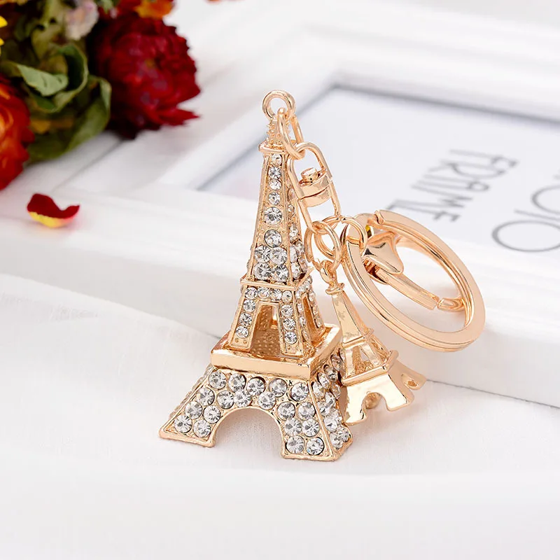 

Creative Eiffel Tower Keychain for Keys Souvenir Paris Tour Eiffel Rhinestone Key Chain Key Ring Decoration Key Holder Pendant