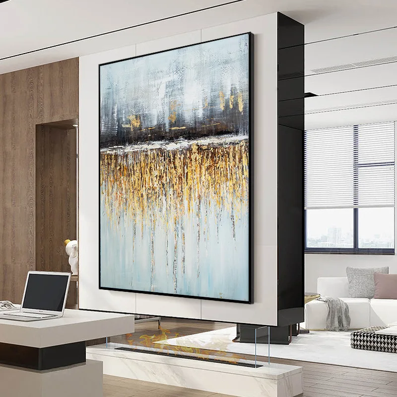 

Handmade Gold Thick Texture Art Oil Painting Wall Decor Artwork Large Size Wall Fine Paintings Art For Living Room Decoration