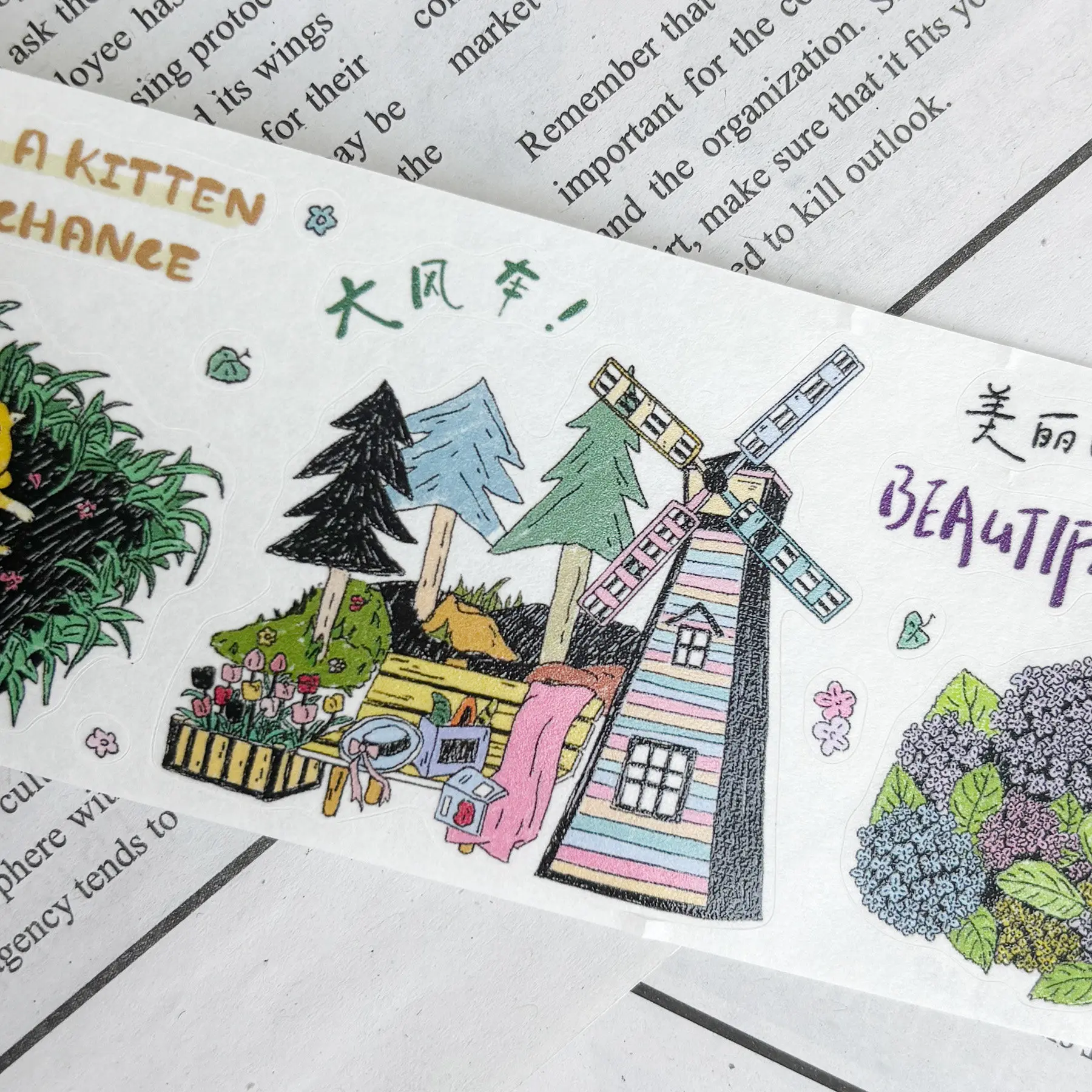Фото Декоративные наклейки Zi Yuan Su PET Washi Die Cut Tape Gentle Daily Theme для скрапбукинга, дневников и поделок №3