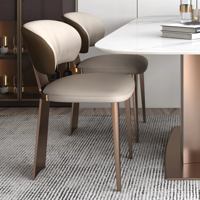 

Gold Legs Metal Dining Chairs Modern Nordic Ergonomic Lounge Chair Luxury Office Muebles De La Sala Postmodern Furniture