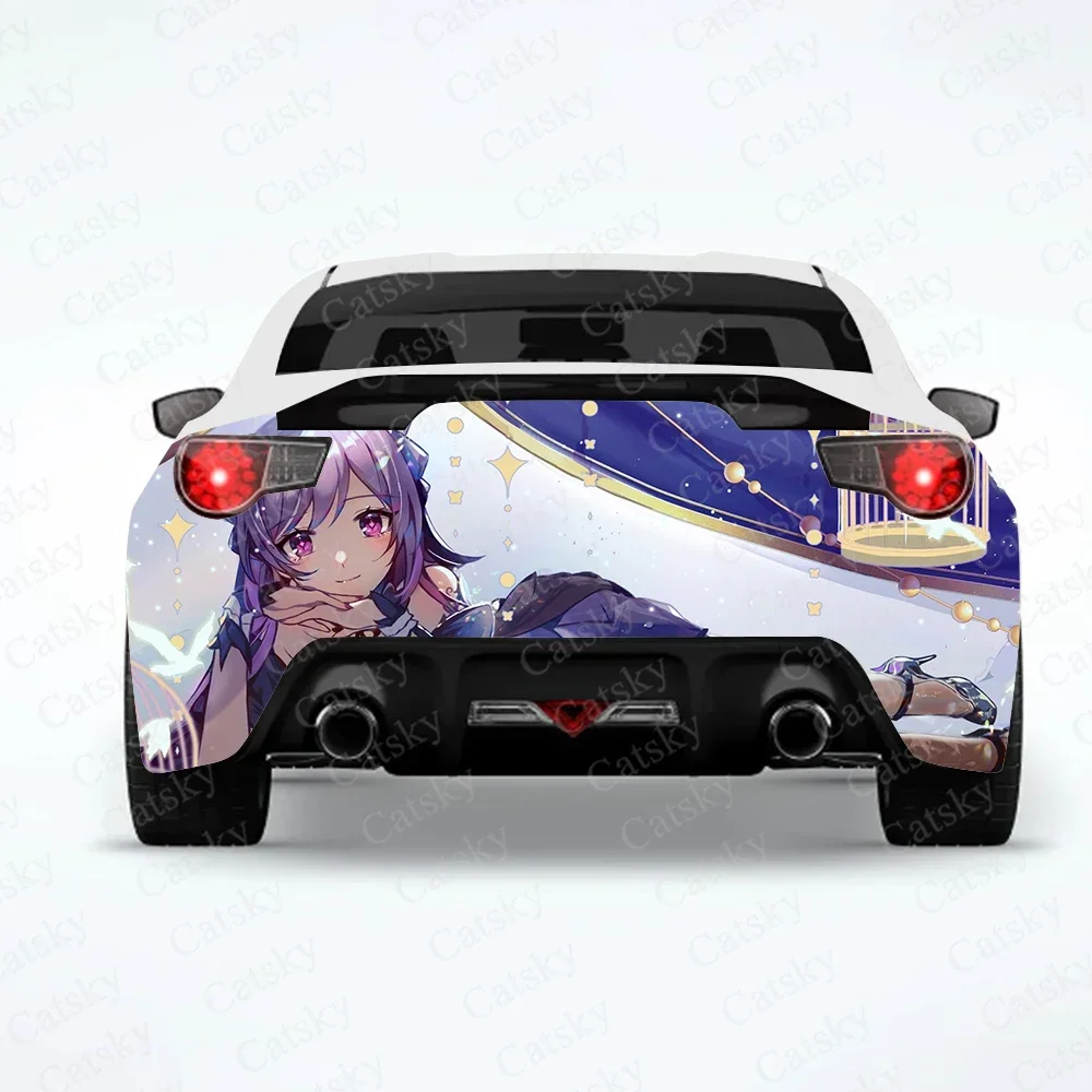 Keqing (Genshin Impact) Аниме Автомобильная задняя пленка автомобильные наклейки наклейка