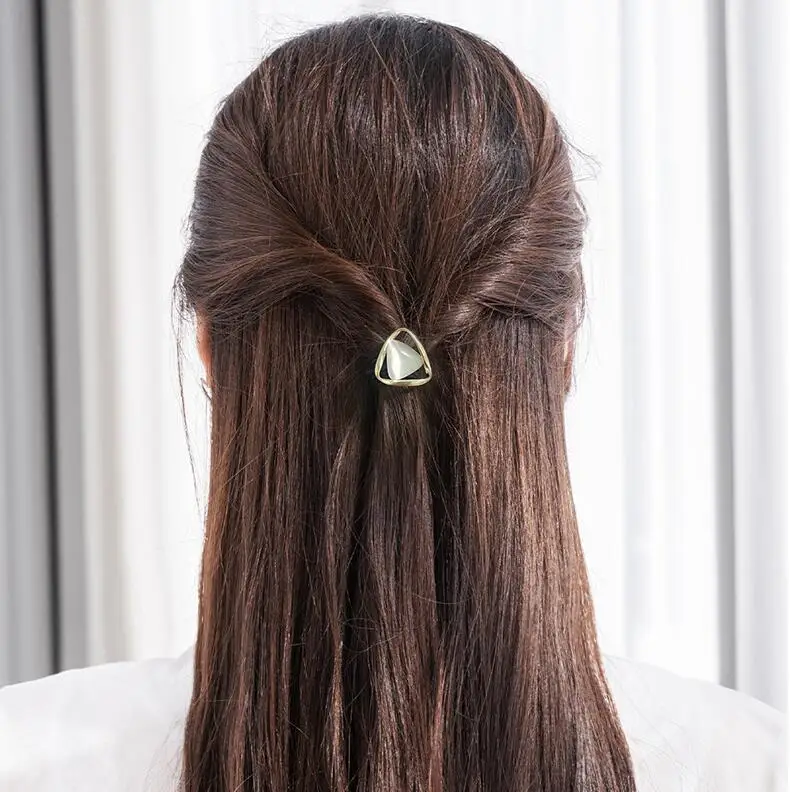 Металлические Элегантные резинки с опалом женские эластичные для волос