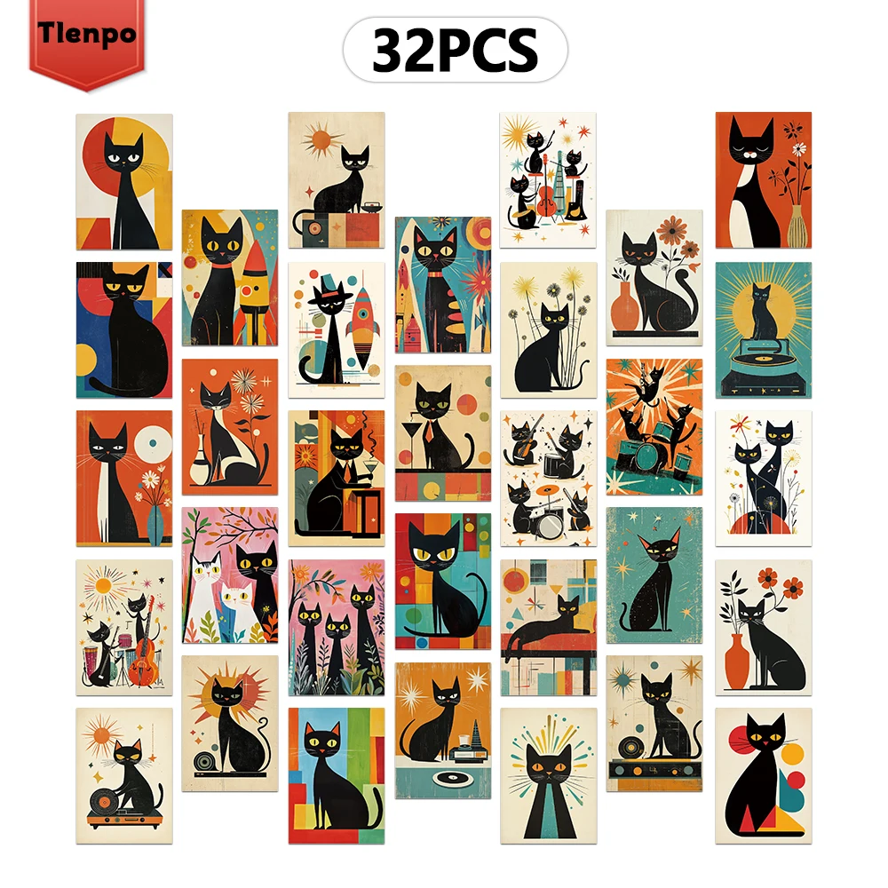 

Абстрактные геометрические открытки «Черный кот»