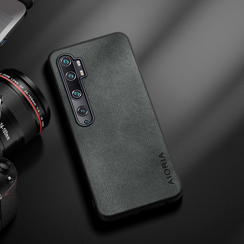 Чехол для Xiaomi Mi Note 10 Lite простой легкий прочный кожаный чехол с текстурой под