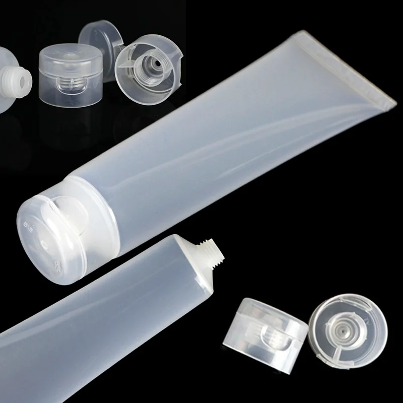 100 шт. пустые косметические мягкие тюбики 15-100 мл прозрачные пластиковые дорожные