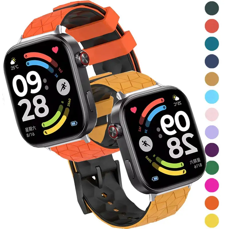 Фото Ремешок с футбольным узором для Redmi Watch 6, ремешок для часов 4, 5, силиконовый ремешок для Xiaomi MiBand 9/8 Pro, браслет, аксессуары для умных часов №1