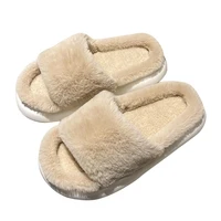 womens shoes slippers sandals womens autumn and winter wear non slip indoor thick bottom home furry confinement slippers