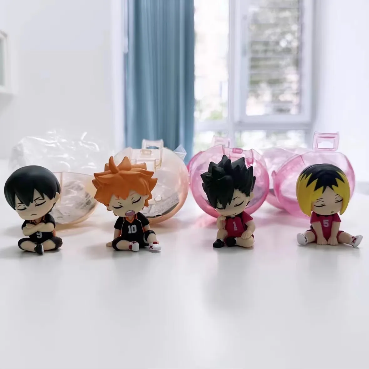 Фото 4 шт./1 комплект фигурки Haikyuu, Shoyo Hinata Tobio Kageyama, положение сна, Kozume Kenma Tetsurou kuroo, Игрушечная модель куклы №4