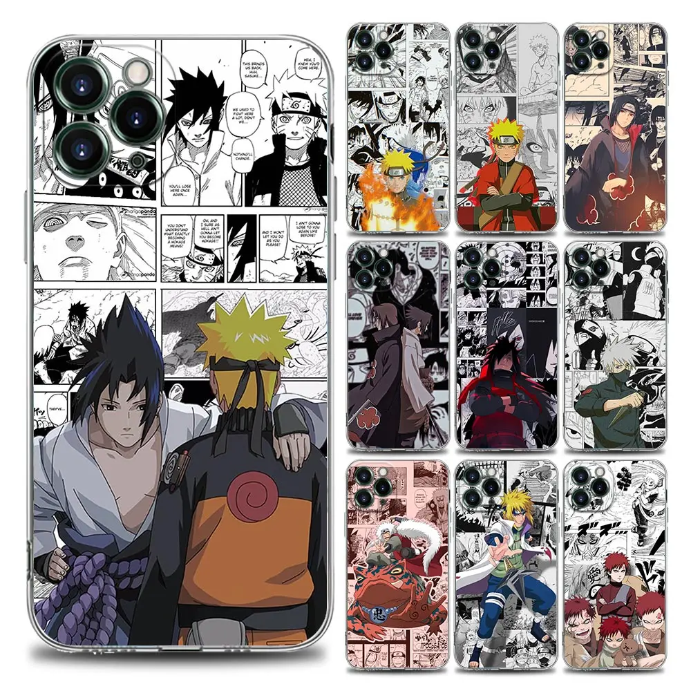 

NARUTO Anime Clear Phone Case for iPhone 11 12 13 Pro Max 7 8 SE XR XS Max 5 5s 6 6s Plus Soft Silicone