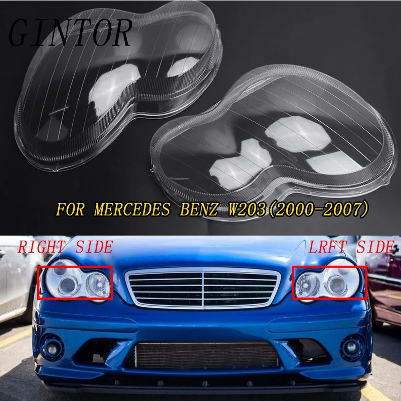 

Glass automobile headlamp cover for Mercedes Benz w203 class C 2000 – 2007