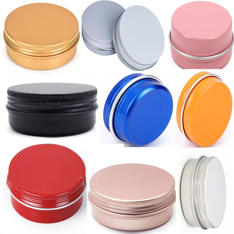 

30Pcs Cream Jar Round Tin Cosmetic Lip Balm Containers Nail Craft Pot Refillable Bottle Screw Thread Lids Empty Aluminum Cans