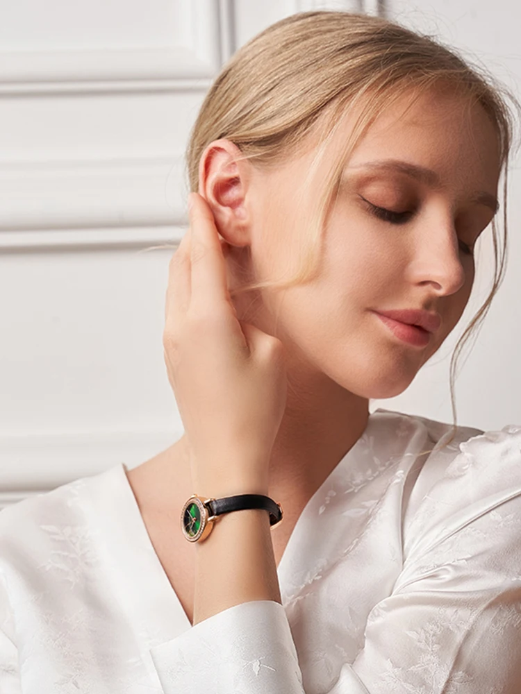 Mark Fairwhale Leather Strap Waterproof Women's Wristwatch Luxury Watch Fashion Quartz Wristwatches Gift enlarge