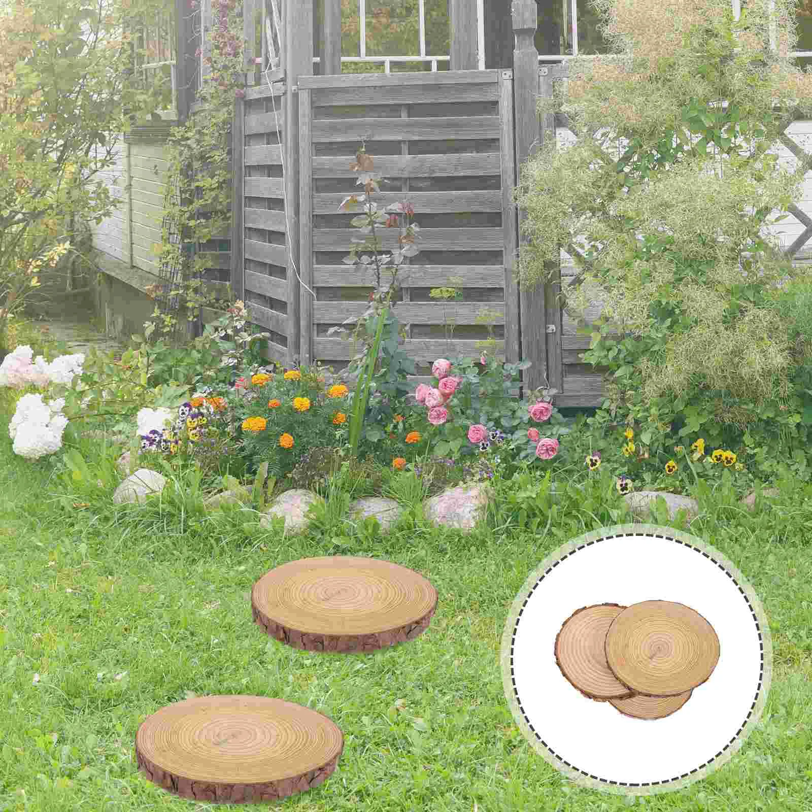 

Outdoor Wooden Stepping Stones for Garden Decor Paver Log Lawn Decorative