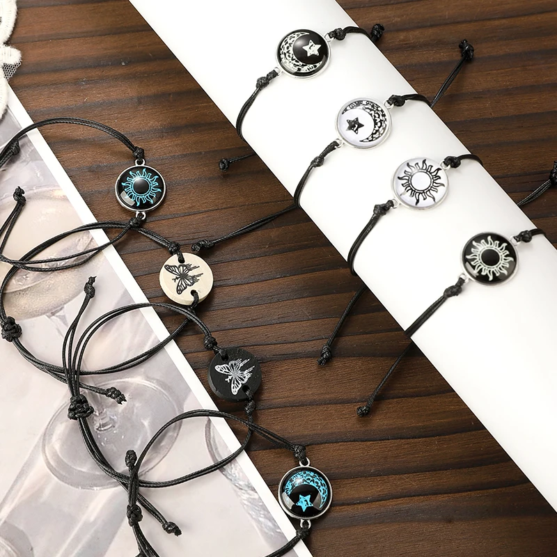 2 шт./компл. модный светящийся браслет для пары с солнцем и луной женщин мужчин