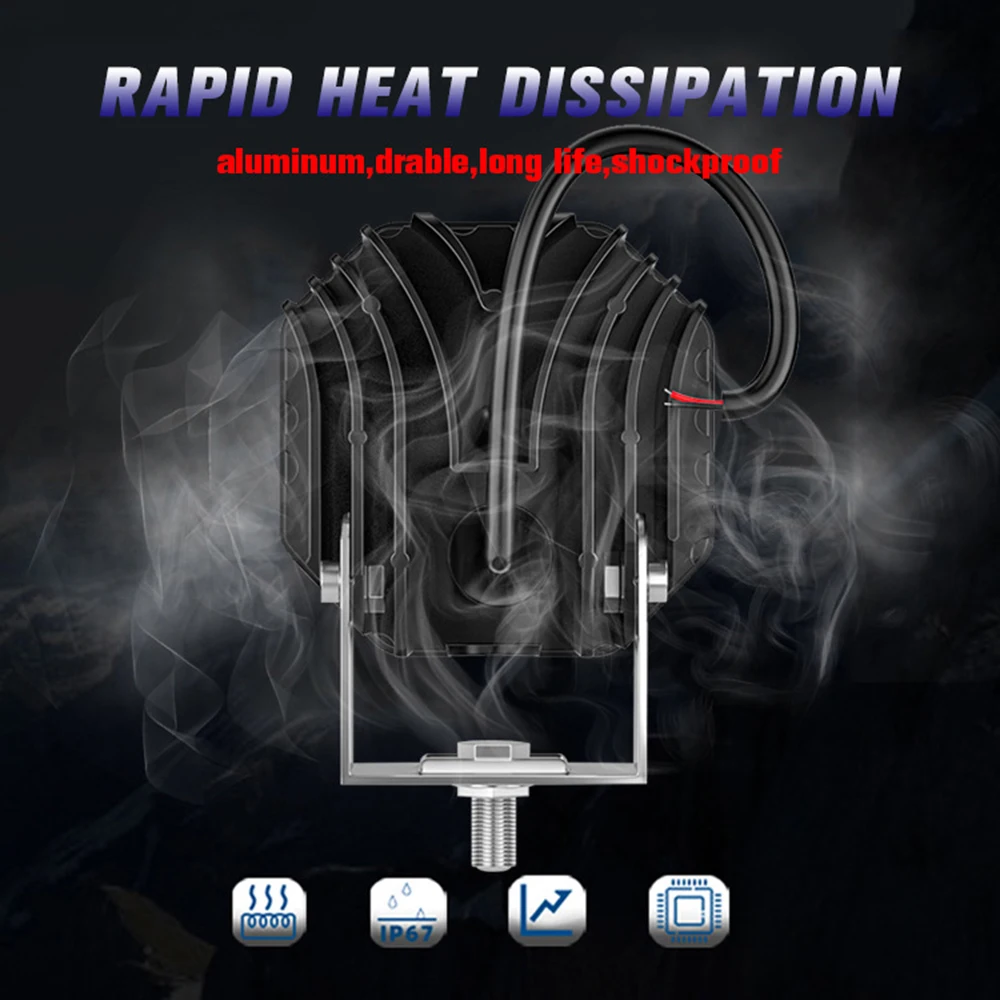 3-дюймовый мини-светодиодный рабочий фонарь Square Car Желтый Белый Прожектор 12 В 24