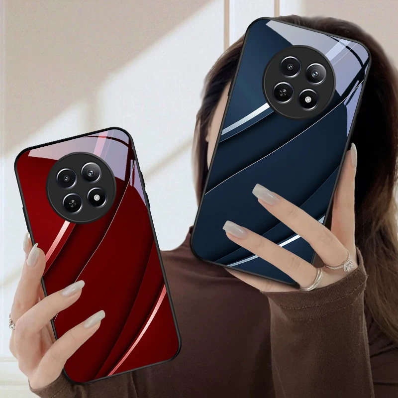 Фото Ультимативный темный эстетичный чехол для телефонов Oppo Realme 14 12 11 10 8 C53 C55 C65 C61 C63 C31 C67 C75 C51 GT 6 7 2Pro Neo50 3 из стекла №3