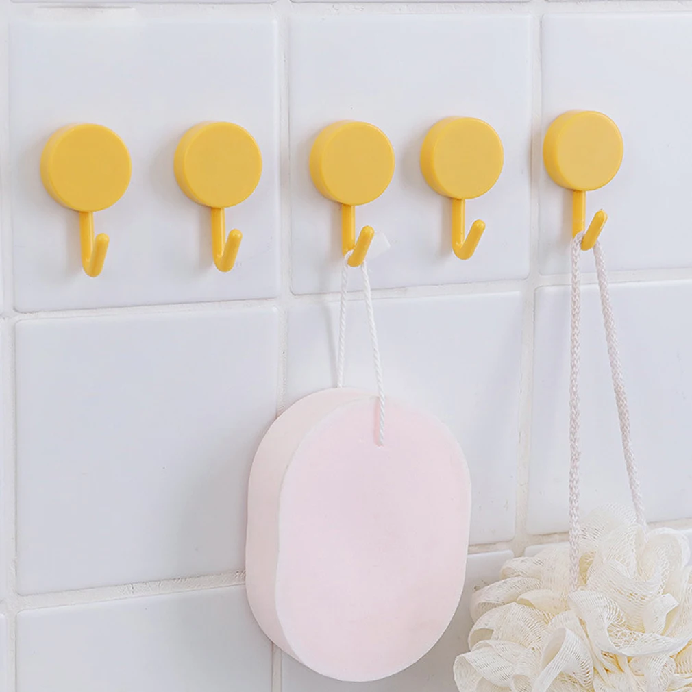 

10pcs Wall Sticker Hooks Punch Free Bath Sucker Hook Wall Hook Hanger Glass Kitchen Bathroom Hooks Towel Handbag