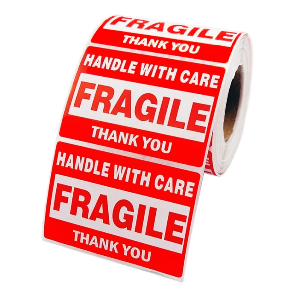 

Fragile Sticker Label Stickers Shipping Warning Carehandle Labels Packing Red Thank You Package Transportationpackaging Decals