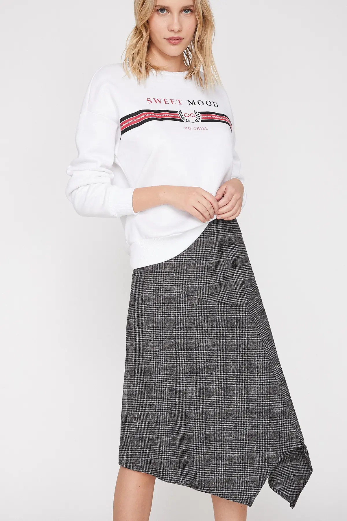 

Women's Skirt Gray Check Skirt Elegant Fashion Summer Summer Spring Casual Stretch Comfortable Sexy Mini Midi Maxi Skirts