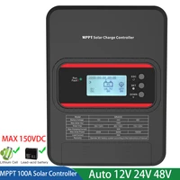 mppt 100a solar charge controller 12v 24v 48v solar panel regulator 150vdc lcd display for lifepo4 lithium gel lead acid battery