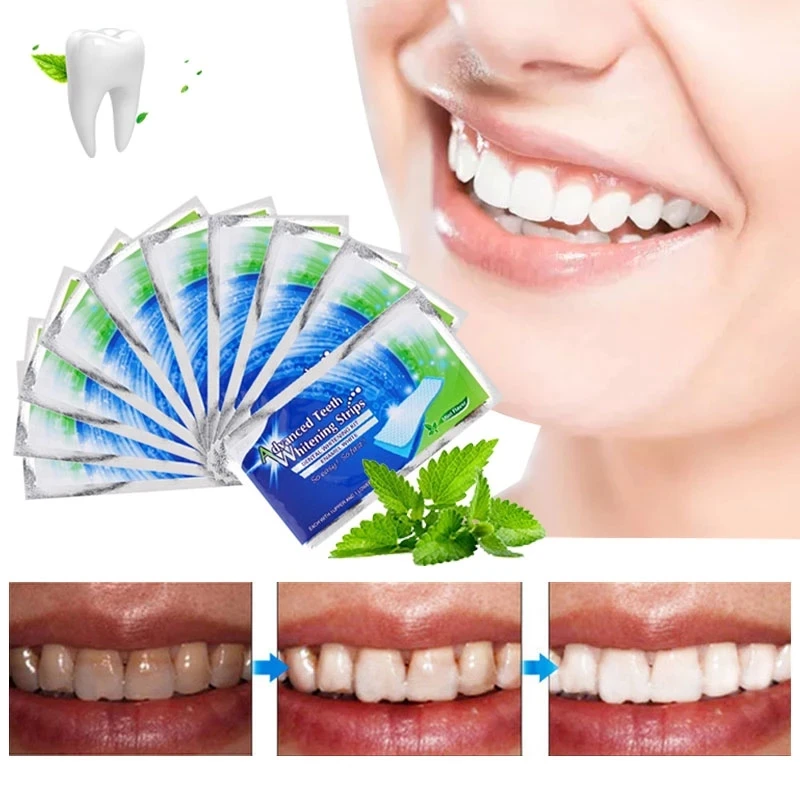 

Teeth Whitening Sticker Clean Remove Stains Brighten Yellow Teeth Unisex Convenient Mint Healthy Tooth Care 7pcs/14pcs