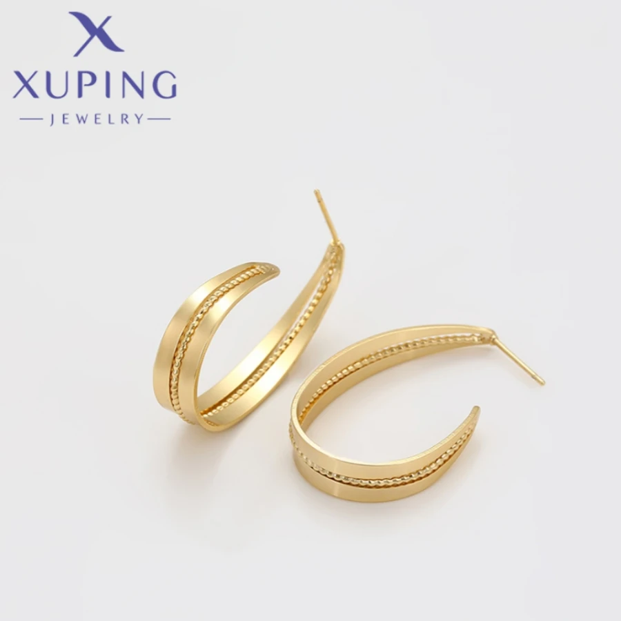 ЮВЕЛИРНЫЕ ИЗДЕЛИЯ XUPING модные геометрические серьги-кольца из медного сплава для