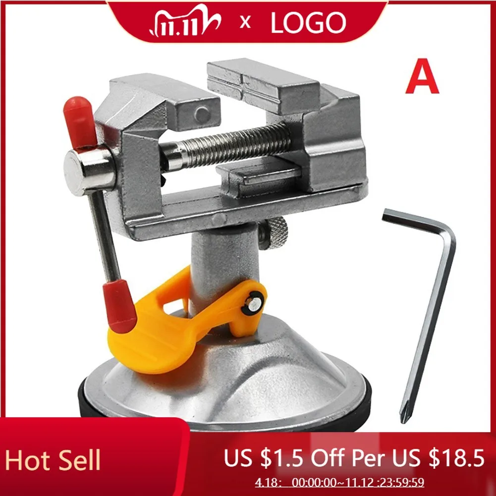 

1 Pcs Table Bench Vise Aluminum Alloy Adjustable Fixed Tool 360 Rotatable Grinder Rotary For Woodworking Tools Accessories