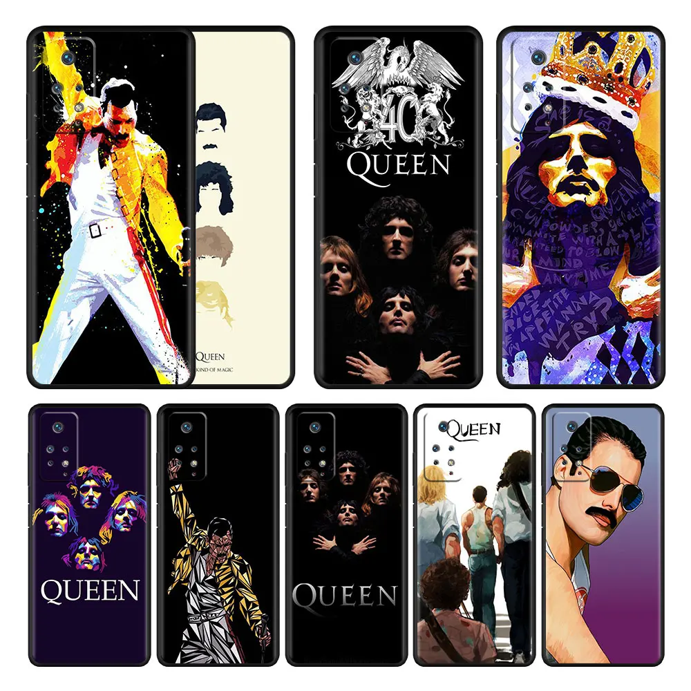 

Phone Coque Freddie Mercury Queen band Shell Black For Xiaomi Redmi Note 9A 9 7 9S 9C 9T 11 Pro K40 8 10 K40S K50 8T