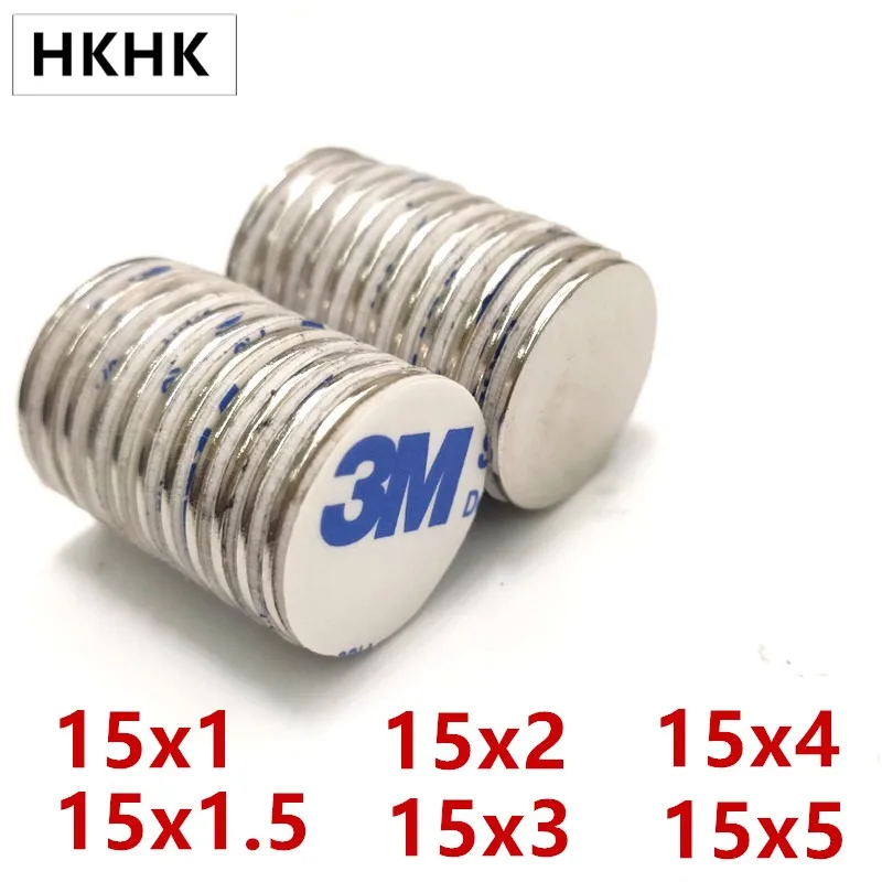 

10/50 шт. магнит 15x1 15x1,5 15x2 15x3 15x4 15x5 мм 3 м самоклеющийся магнит NdFeB 15 мм закругленная лента из пенопласта Магнитный стандарт