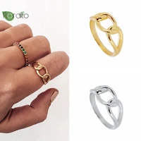 gold plated vintage double line metal knot rings for women luxury jewelry boho gold rings for girl fashion accessories gifts