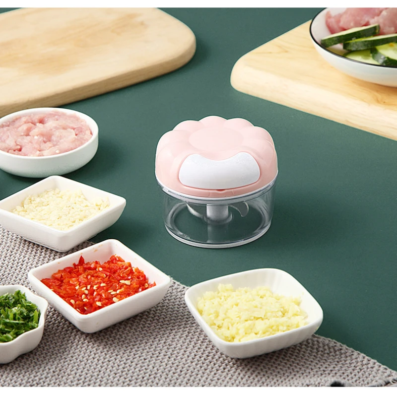 Portable Hand Pulled Garlic Cutter Mini Food Crusher Manual Mincer  Press Grater Peeler Fruit Vegetable Tool Kitchen Accessories