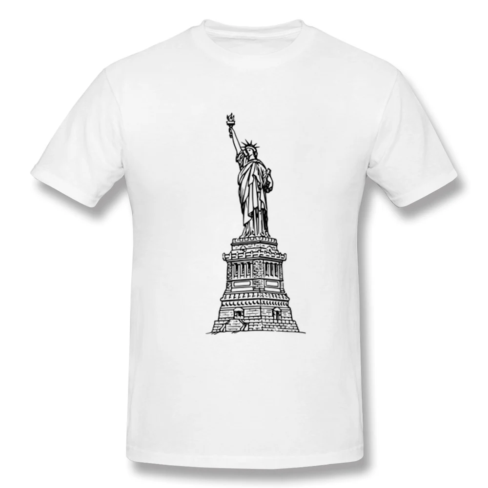 

Белая футболка CLOOCL, мужские символы мира, черно-белая футболка с принтом статуи Свободы, уличный стиль, пуловер с коротким рукавом, футболки