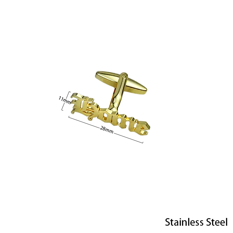 Personalized Men's Customized Cufflinks Name Text Customized Stainless Steel Personality Senior Jewelry Men's Shirt Cufflinks
