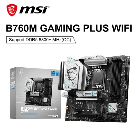 Материнская плата MSI B760M GAMING PLUS материнская плата с WIFI LGA 1700 192 ГБ DDR5, материнская плата RGB SATA M.2, поддержка процессора Intel 12-го 13-го числа