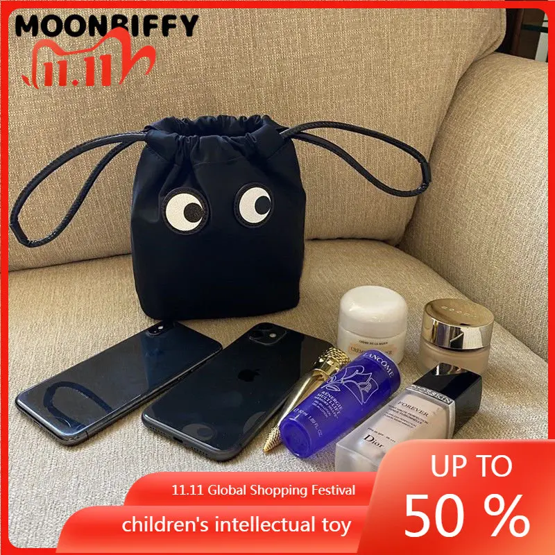 

2022 Nylon Storage Bag Lightweight Drawstring Cosmetic Bag Cartoon Waterproof liner Big Eyes Mini Portable Diaper Phones Bags