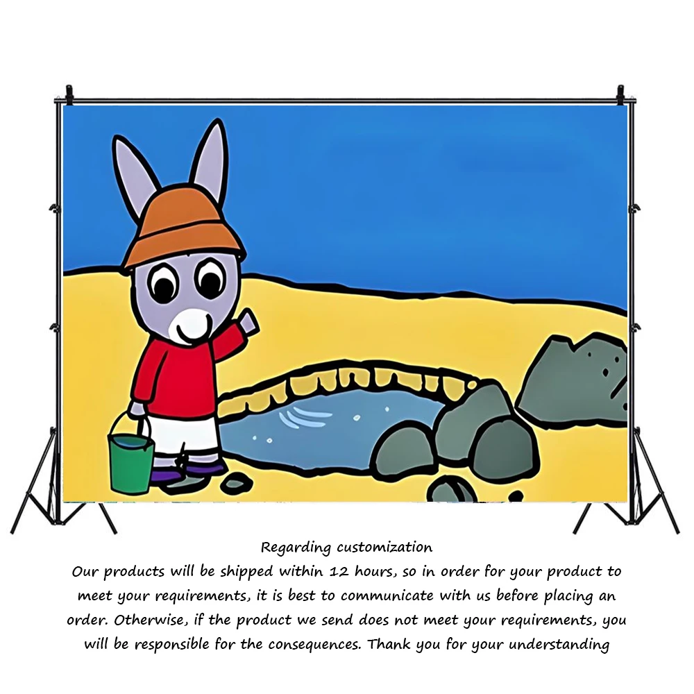 Виниловый фон для фотографирования детей в стиле мультфильма тротроро