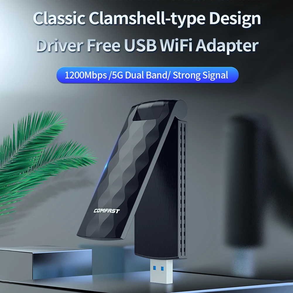Беспроводной сетевой адаптер COMFAST 1200 Мбит/с USB3.0 для Windows 7/8/8.1/10 |