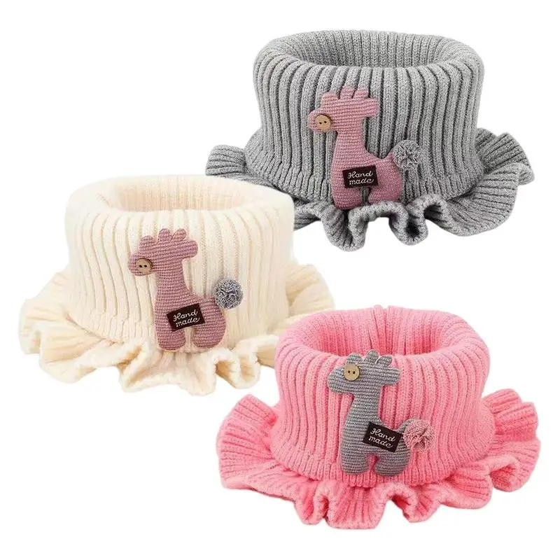 

Neck Warmer For Kids Cartoon Girls Scarf For Winter Winter Baby Giraffe Ruffle Scarf Girls Neck Warmer Autumn Warm Knitted