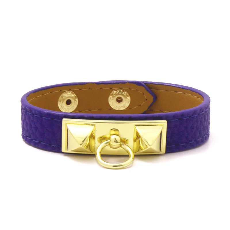 Браслет из искусственной кожи нержавеющей стали синий черный оранжевый 8 цветов