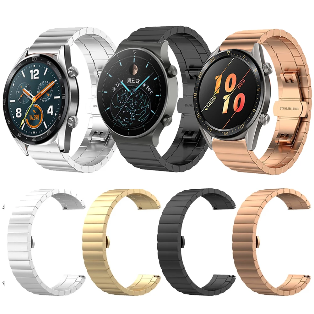 

20/22mm Metal Stainless Steel Wrist Strap For HUAWEI WATCH 3 Pro Watch Band For HUAWEI GT2 GT 2 46mm 42mm Bracelet Accessories