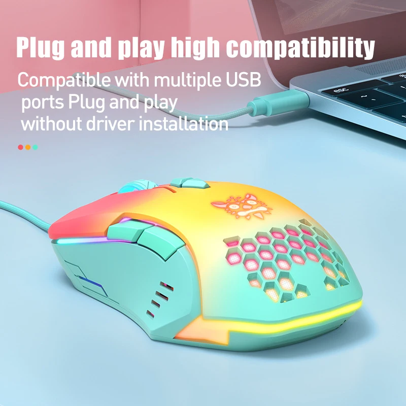 Оптическая компьютерная мышь 4000DPI 7 кнопок светодиодный Ной подсветкой USB офисные